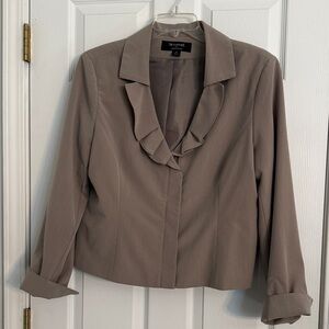 Taupe Ruffled Blazer